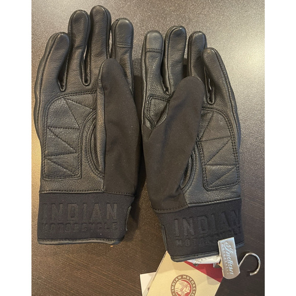 Indian Motorcycle Men's Small Softshell Glove Black 2862850 - Picture 2 of 5